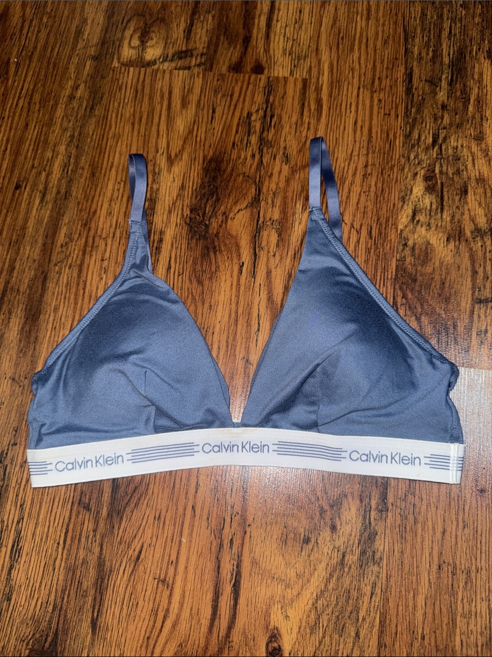 Calvin Klein Grey Triangle Bralette with Logo Band 29.T